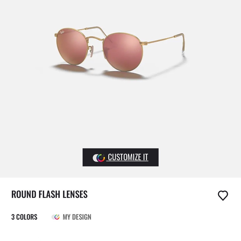 Ray-Ban gold/pink flash sunglasses